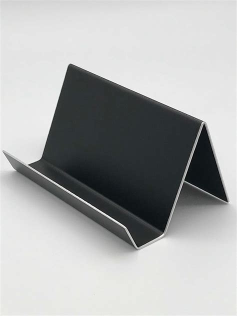 space gray aluminum business card holder|aluminum desk card holder.